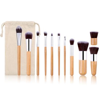 China Fan Base Vegan Private Label Makeup Cosmetic Buffing Brush 11pcs Manufacturers Professional Buffing Brush Set for sale