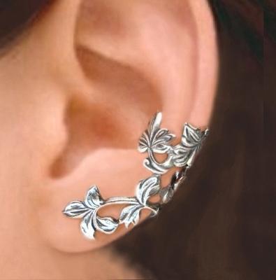 China New Retro Vintage Hollow Flower Leaf Ear Clip No Pierced Alloy Women's Metal Factory Gold Ear Cuff Earrings Without Pin for sale