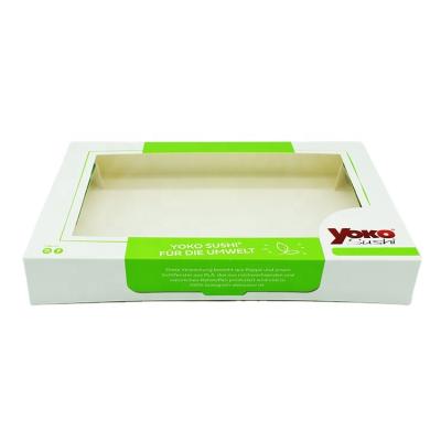 China Disposable Luxury Take Away Sushi Paper Box With Window Customized Sushi Paper Boxes for sale