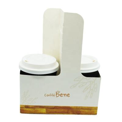 China Custom Printing Disposable Coffee Paper Cup Carrier High Quality Coffee To Go Cup Holder for sale