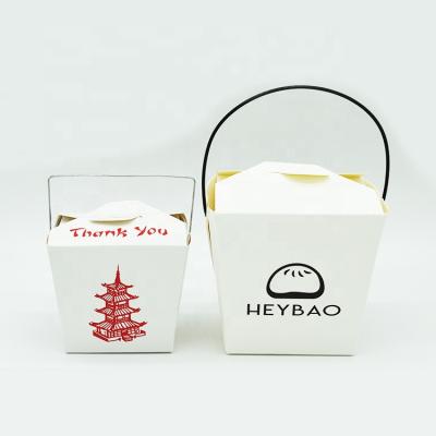 China Customized Disposable Takeaway Paper Container Noodle Leakproof Packing Box for sale