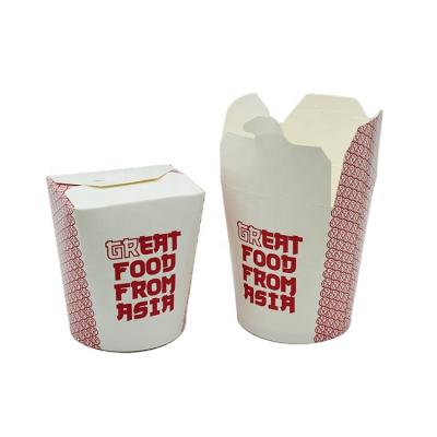 China Noodle Pail Takeaway 26oz Disposable Custom Printed Paper Box for sale