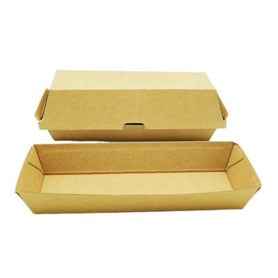 China Recyclable Hot Dog Tray Disposable Hot Dog Paper Takeout Paper Box for sale