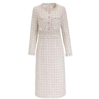 China Anti-Static Logo Pattern OEM - Best Choose Girls Plaid Dresses Tweed Dress Women Autumn Warm Dress for sale