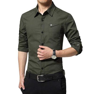 China Anti-pilling canvas button down shirt maker casual shirt for men for sale