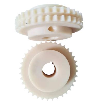 China 64 Pitch Nylon Plastic Double Gear Factory Pom UHMWPE Gear Spur Gear for sale