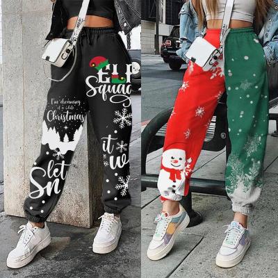 China 2021 FANMEIFEI Christmas Apparel Women's Anti-Pilling Pants And Trousers Pattern To Print Loose Harem Pants Pockets Christmas Pants For Women for sale