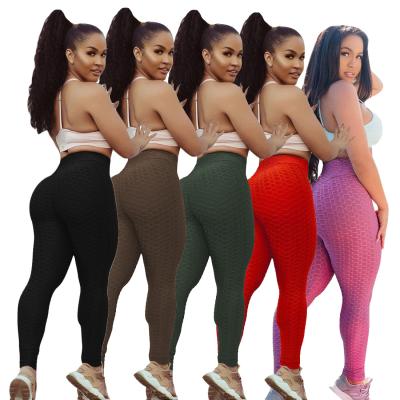 China European and American women's fitness bubble high waist breathable yoga hip-lifting pants for sale