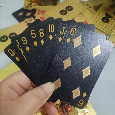 China Poker Black Casino Card Playing Cards Adult Gold Dollar / Black Silver Blue Red Waterproof Custom Logo Plastic Euro Gold for sale