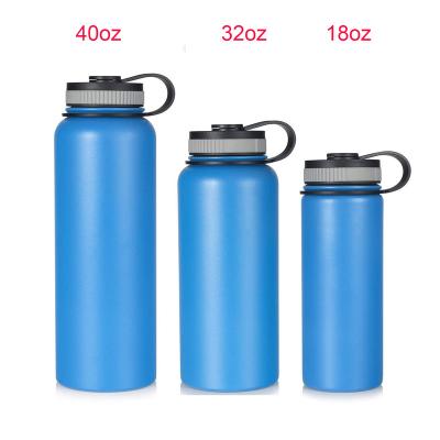 China Hot Sale PORTABLE Wide Mouth Wall Stainless Steel Water Bottle Double Handle Insulated Straw Lid Flex Lids 12oz 18oz 22oz 24oz 32oz 40oz for sale