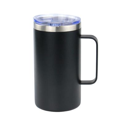 China Stainless Steel Disposable Double Thermal Mug Custom Laser Engraved Logo Matte Black White 15oz 16oz 12oz 14oz 32oz 24oz 40oz With Handle for sale