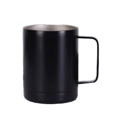 China Custom Stainless Steel Coffee Cup Disposable Mug Laser Engraved Logo Matte Black White 15oz 16oz 12oz 14oz 32oz 24oz 40oz With Handle for sale