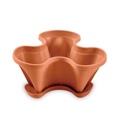 China Modern Combinable Garden Terracotta Strawberry Plastic Flower Pot for sale