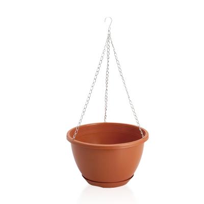 China Modern Plastic Garden Round Hanging Planter Flower Pot For Plant for sale