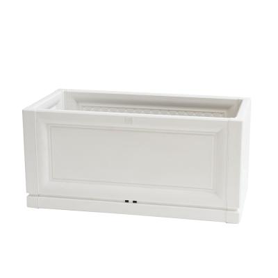 China Ludu Modern Garden Rectangle White Plastic Window Box Planter for sale