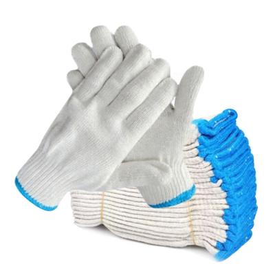 China General Purpose Blue Set Cotton Knitted Hand Protective Safety Gloves Working Gloves for sale