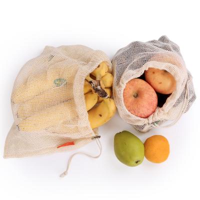 China Eco Friendly Shopping Organic Cotton Mesh Bags For Fruits And Vegetables Widely Used for sale