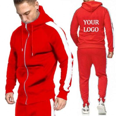 China Breathable zip up custom hoodie sweatsuits with logo jogging suits sportswear men tracksuit wholesale for sale