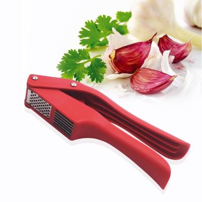 China New Kitchen Instruments Tool Handle Garlic Meat Grinder Viable Stainless Steel Plastic Garlic Presser Garlic Presser for sale