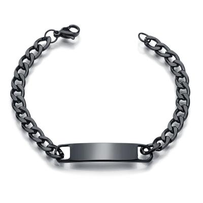 China Hot Selling Men's Stainless Steel Bar Personalized Charm Chain Bracelet Custom Made Stainless Steel Bar Bracelet for sale