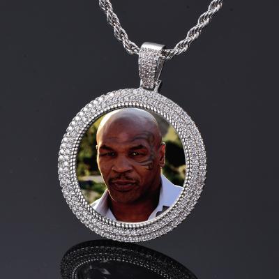 China 2021 Hiphop Best Selling Custom Photo Picture Fashion Hiphop Jewelry Cubic Zircon Pendant Necklace for sale