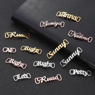 China Wholesale Custom Personalized Shoe Buckle Name Jewelry Women Gold Stainless Steel Name Buckle For Shoes for sale