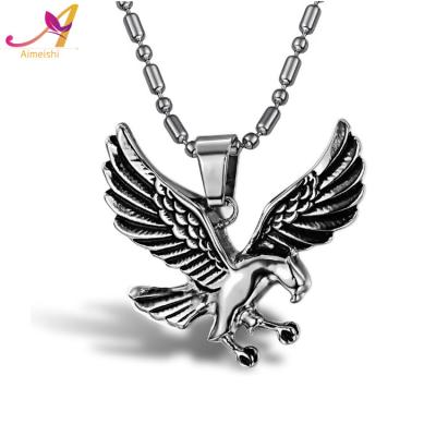 China Trendy Jewelry 316l Stainless Steel Animal Eagle Fashion Necklace Biker Pendant Jewelry For Men for sale