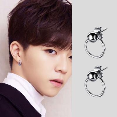 China Popular Design Stainless Steel Latest Around Stainless Steel Man &woman Korean Style Stud Earring for sale