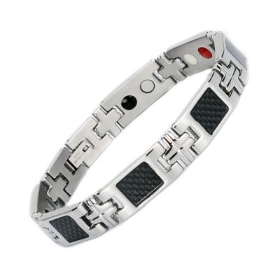 China FASHIONABLE Neodymium Germanium Bracelet Couples Jewelry Health Stainless Steel Aimeishi Magnetic Bracelet for sale