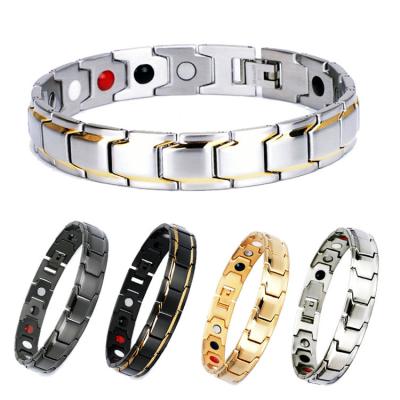 China FASHIONABLE 4 in 1 Bracelet Magnetic Gold Plating 2000 Stainless Steel Ion Bracelet Bio Gauss Bracelet for sale