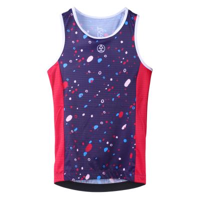 China Breathable High Quality Custom Triathlon Vest Women Sports Bike Tri Singlet Cycling Tank Top Sleeveless Tops for sale