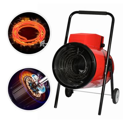 China Machinery Repair Shops Stainless Steel IP24 Free Tube Electric Fan Heater Portable Indoor Electric Industrial Heater With Wheels for sale