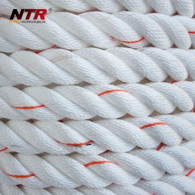 China Easy To Handle 3 Strand PP Fiber 6~24mm Floating Twisted Mooring Rope For Marine Use for sale