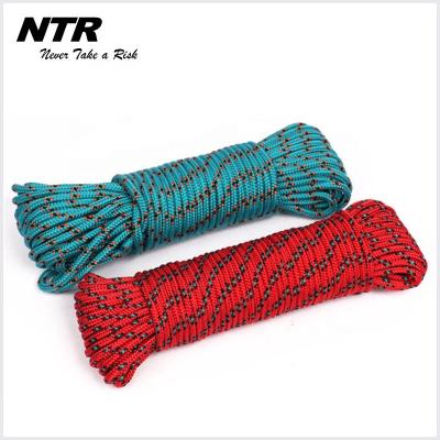 China Low Elongation Rate Colored Braid Polyester PP Rope 3mm For African DBR Parachute Or Tents for sale