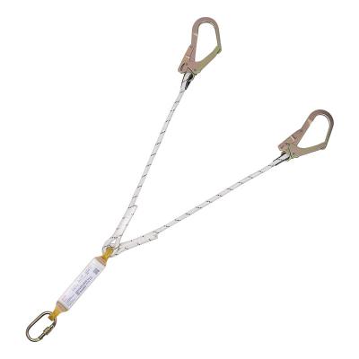 China High Quality Fall Protection Lanyard Fall Protection Double Safety Lanyard With Shock Absorber for sale