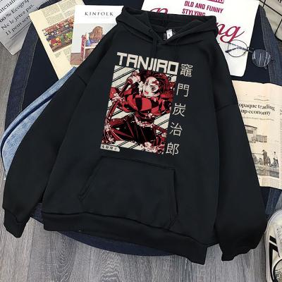 China Unisex print demon cartoon anime Anti-wrinkle men and women fashion tanjiro hooded sweater target killer for sale