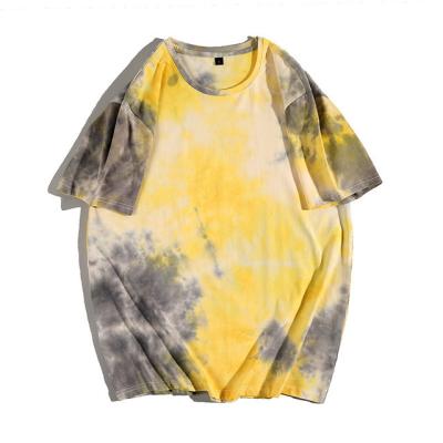 China Anti-Wrinkle Mens Round Neck High Street Tie Dye Acid Wash T Shirt for sale