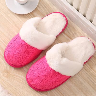 China New Design Cashmere Anti-slippery Women Comfortable Warm Indoor Slippers for sale