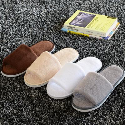 China CUSHIONING Open-toed hotel slipper by China supplies wholesale cheap disposable cora lfleece for sale