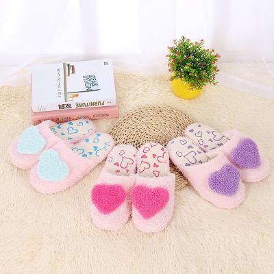 China New breathable autumn and winter ladies love home cute shoes floor skid plush cotton slippers indoor winter for sale