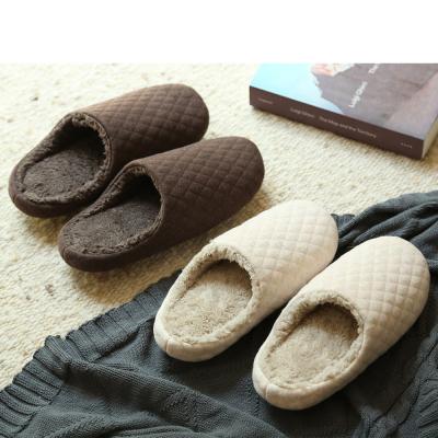 China CUSHIONING Couples Baotou Cotton Thick Leather Bottom Waterproof Slippers New Product Autumn And Winter Cotton Cloth Warm Home Bb for sale