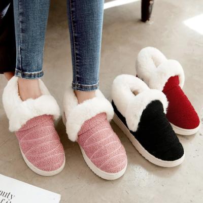 China Winter Sweat-absorbent Platform Shoes Female Sandals Fuzzy Slippers Ladies Bedroom Fur Slides Winter Outdoor Home Women Slippers for sale