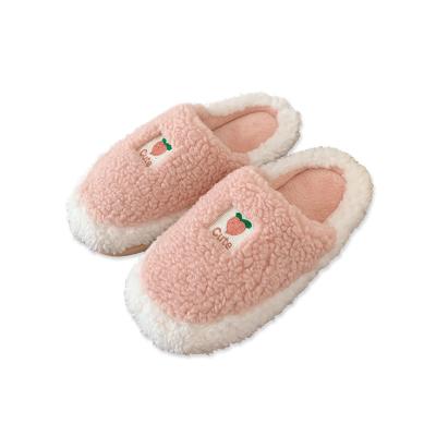 China CUSHIONING Women's Winter Slide Berber Fleece Fruit Fur Warm Plush Slippers Indoor Slippers for sale