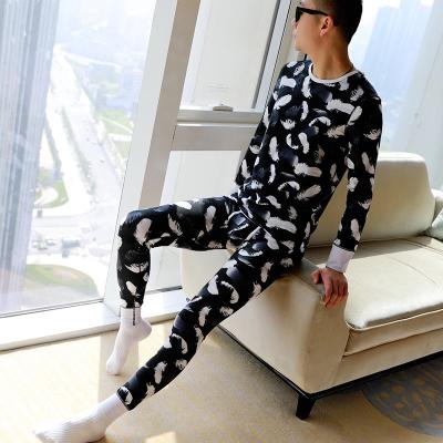 China Autumn Winter johns thermal underwear custom printed mens underwear QUICK DRY long warm cotton fashion set OEM for sale