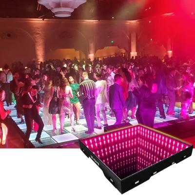 China Hotel wedding wireless 3d mirror led colorful flower light dance floor tile vinyl rental carpets for sale