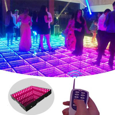 China Hotel Infinity Mirror Glass White Decal Flooring Linoleum For Led Dance Floor Weeding Panel Light for sale