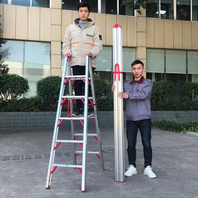 China Folding Ladders Household Ladder Multi Purpose Aluminum Folding Stairs Stick Ladder A-Frame Ladder Easy To Carry for sale