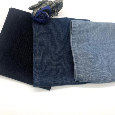 China Outdoor Black Ground Stretch 7oz Cotton Polyester Spandex Blue Denim Fabric for sale