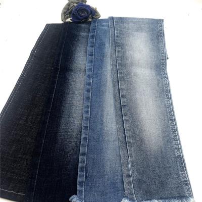 China Dark Blue Stretch 9oz Cotton Polyester Spandex Twill Denim Fabric for sale