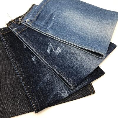 China Wind Proof 9.5oz 98% Cotton 2% Elastane Denim Fabric Deep Blue Stretch for sale